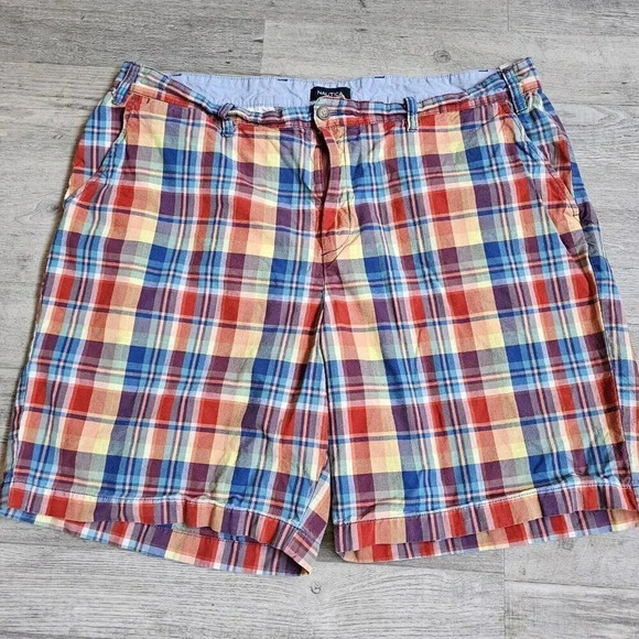 Nautica Plaid Shorts Men's Size 42w Classic Fit Preppy Golf Yachting - Picture 1 of 10